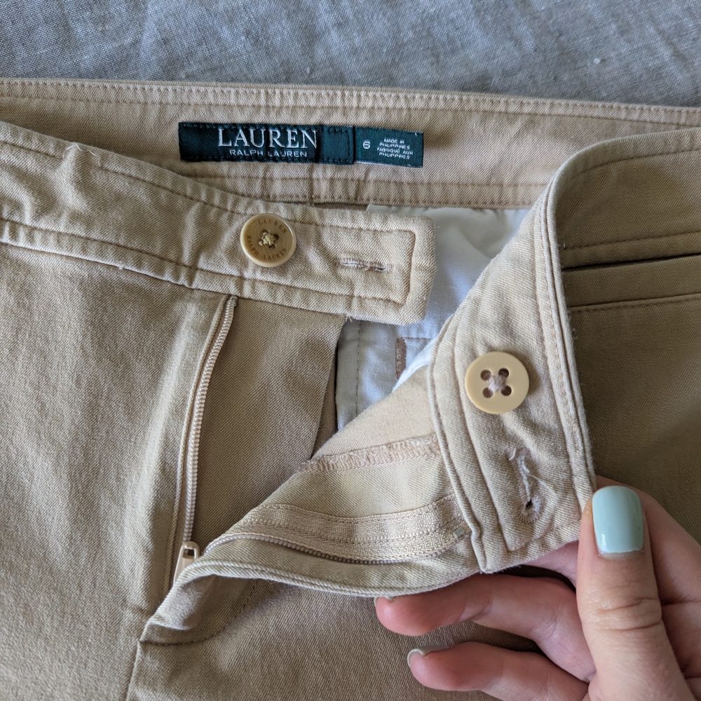 Ralph Lauren Straight Leg Khaki Pants Size 6 - Picture 3 of 7